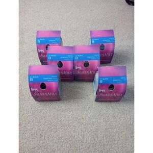 Leggs Silken Mist ~ Control‎ Top Sheer Pantyhose Jet Black Size B Lot 6 New